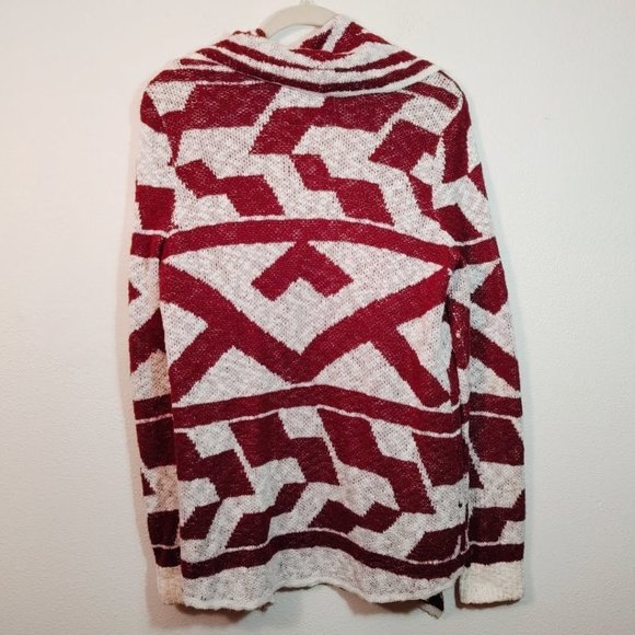 Element Red & White Aztec Print Cardigan Sweater M - Picture 2 of 4